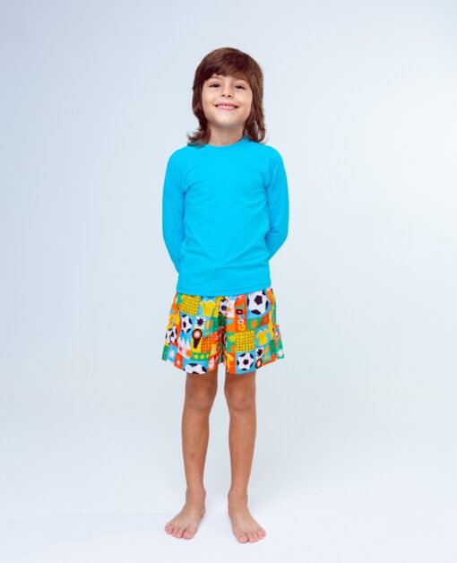 Camisa UV Lisa Azul Turqueza